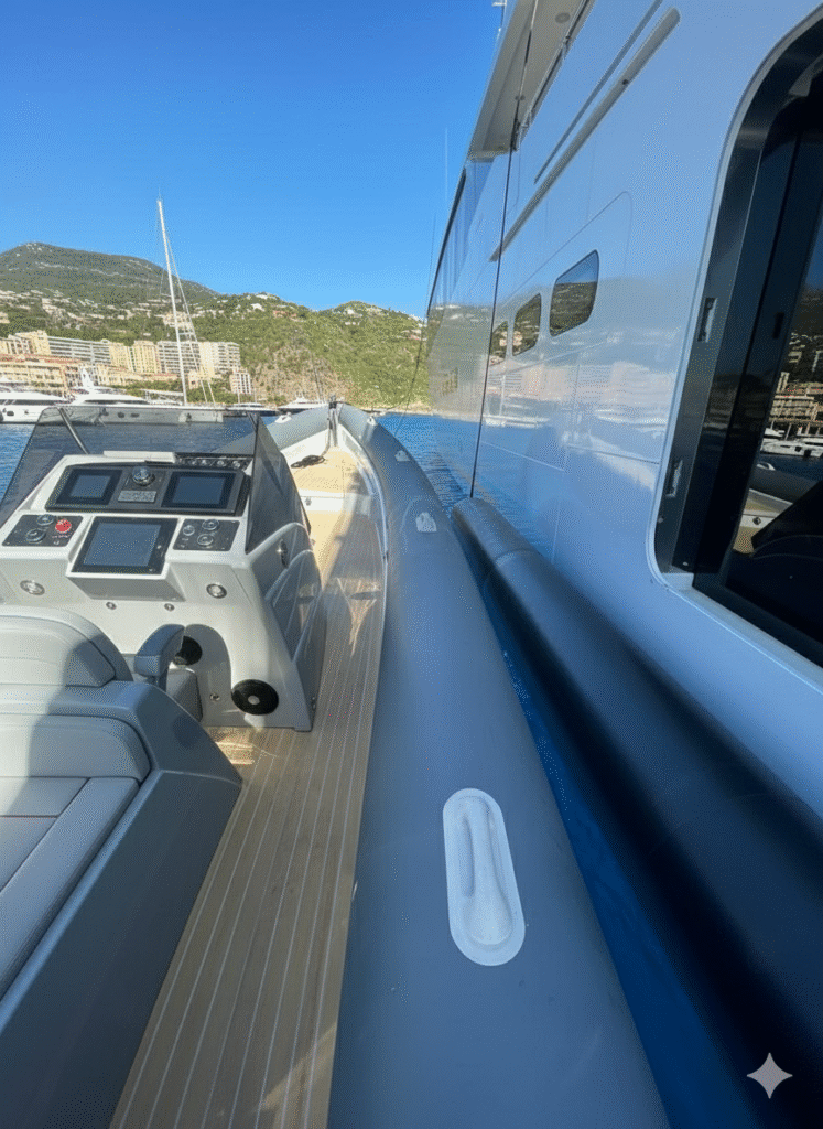 Mooring in monaco with tender fender